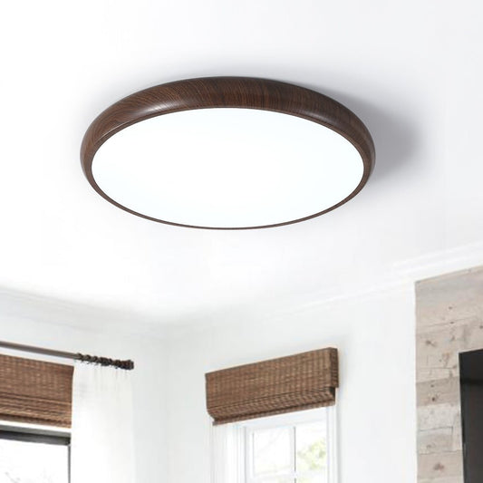 LED Flush Mount Ceiling Light Fixture with Wood Grain Finish – 40 cm Minimalist Design 4