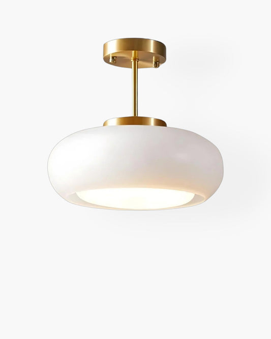 Elegant Glass Pendant Lamp – Gold-Toned Iron Frame, 18 cm Height, 40 cm Diameter 2