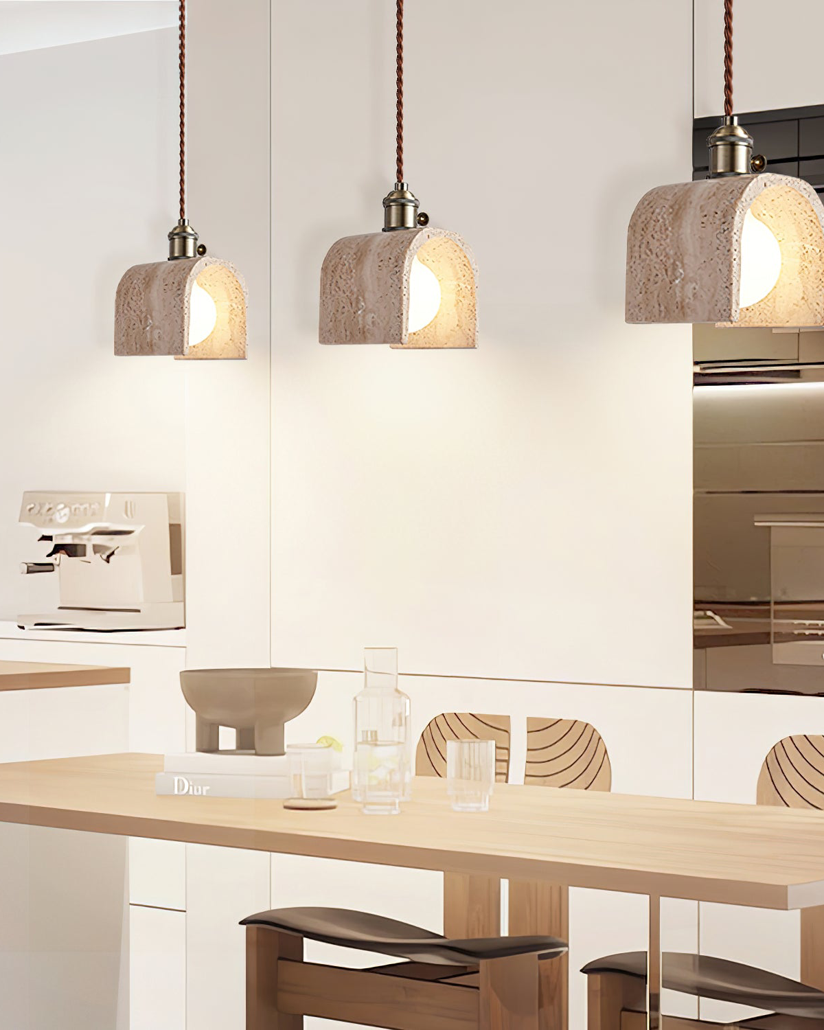 Natural Travertine Pendant Lamp – Elegant Kitchen Pendant Lighting Fixture 5