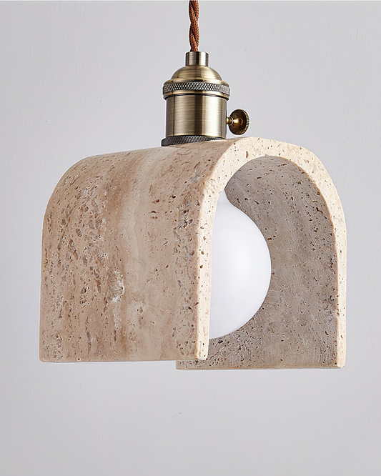 Natural Travertine Pendant Lamp – Elegant Kitchen Pendant Lighting Fixture 2