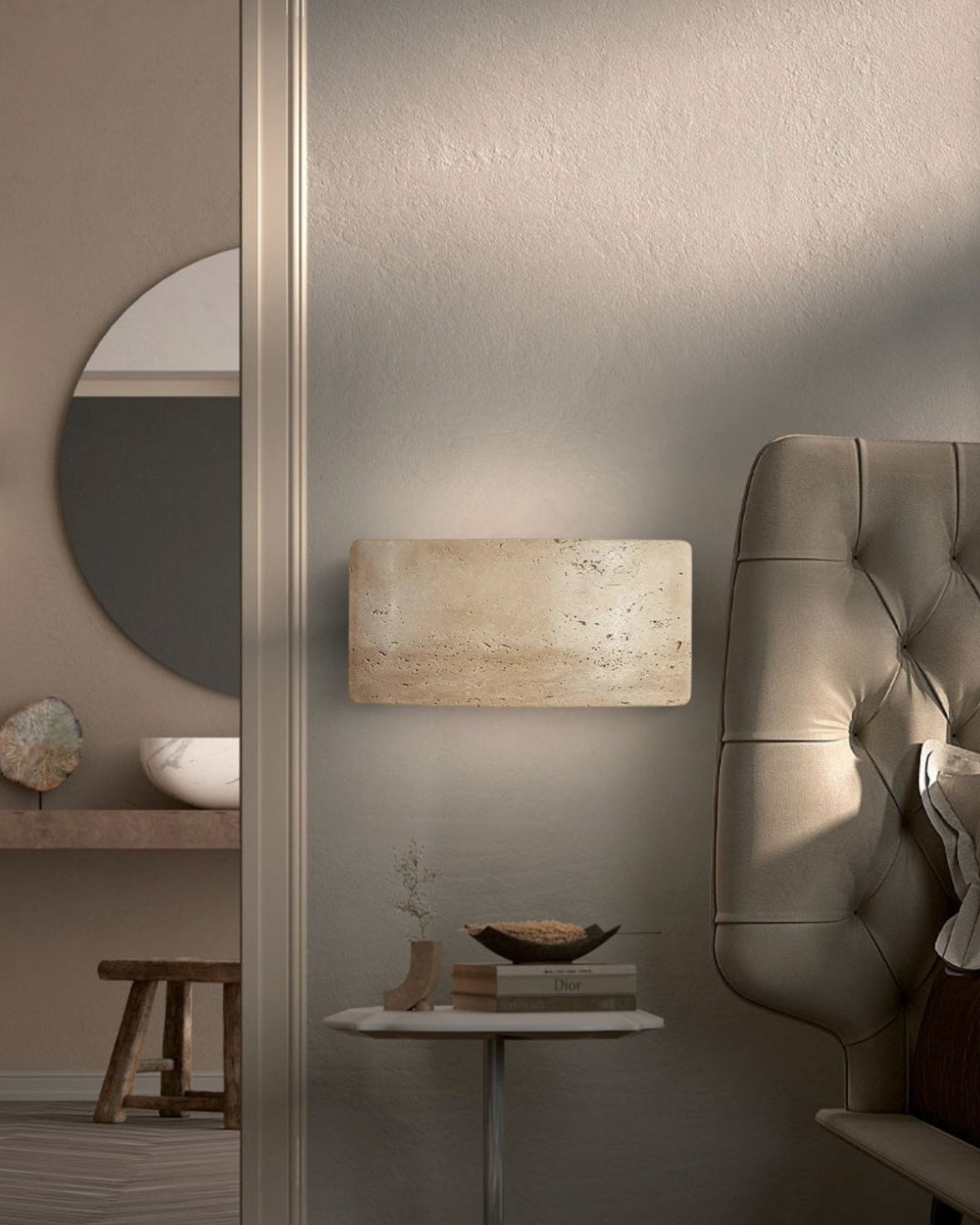 Lumiere | Outdoor Wall Light – Waterproof Travertine Design 4