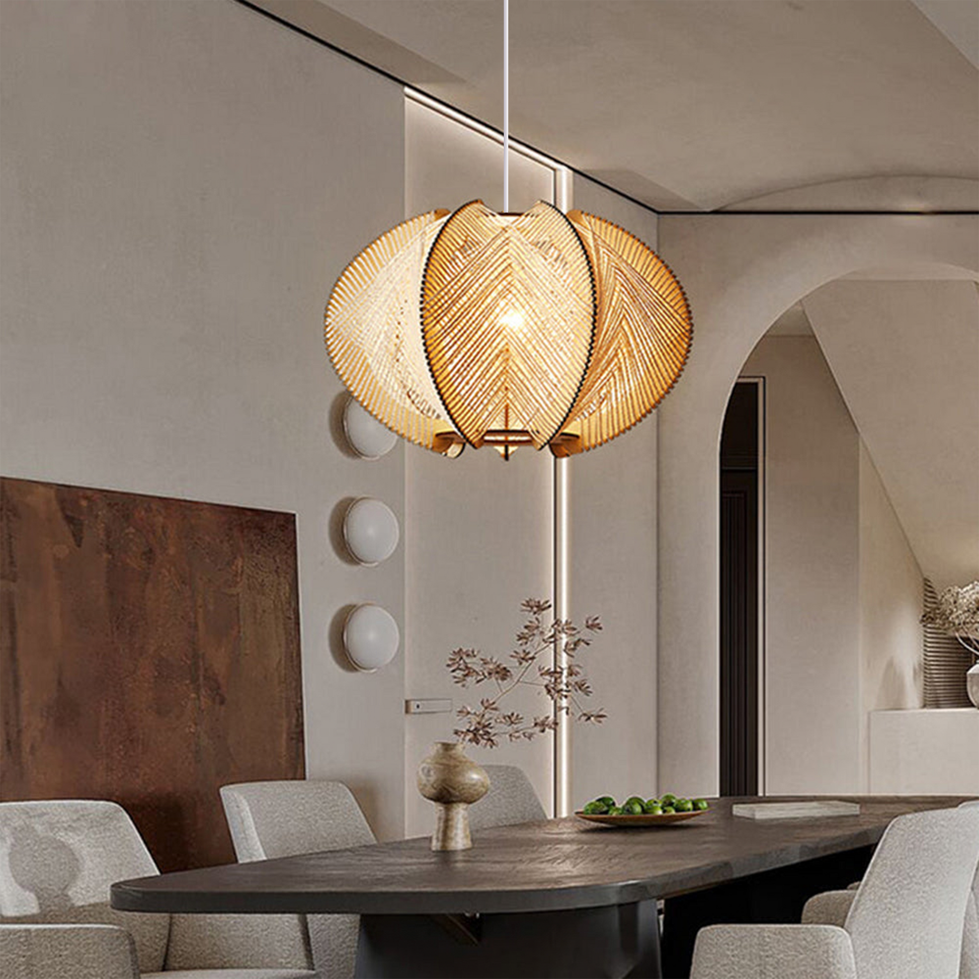 Lumiora | Pendant Light – Handcrafted Wooden Design for Cozy Kitchen Pendant Lighting 0