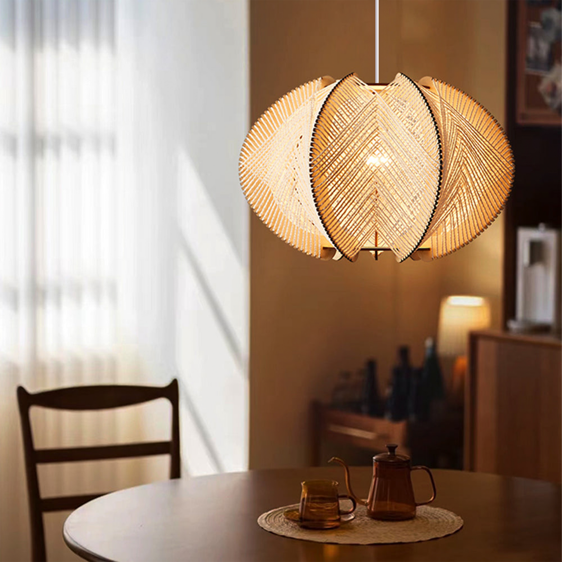 Lumiora | Pendant Light – Handcrafted Wooden Design for Cozy Kitchen Pendant Lighting 5