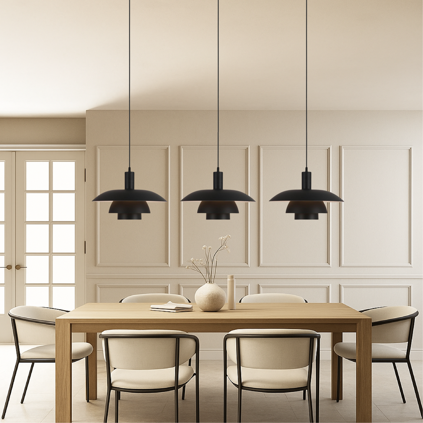 Lunara | Black Pendant Light – Modern Kitchen Pendant Lighting with LED Illumination 4