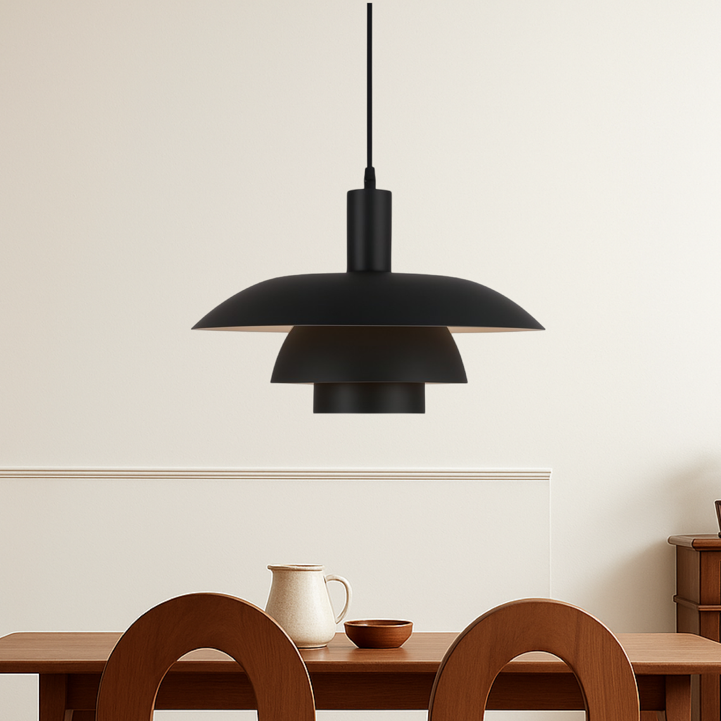 Lunara | Black Pendant Light – Modern Kitchen Pendant Lighting with LED Illumination 6