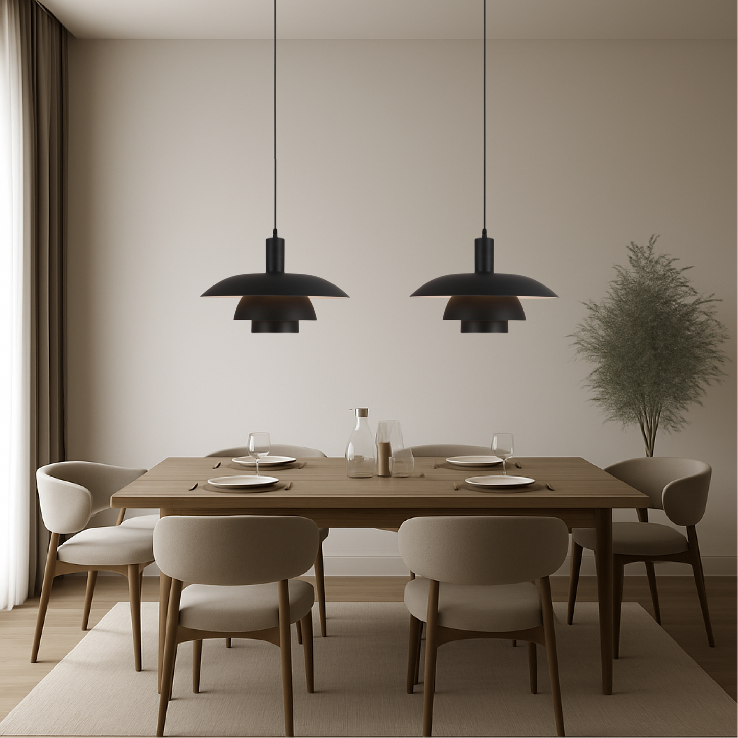 Lunara | Black Pendant Light – Modern Kitchen Pendant Lighting with LED Illumination 7