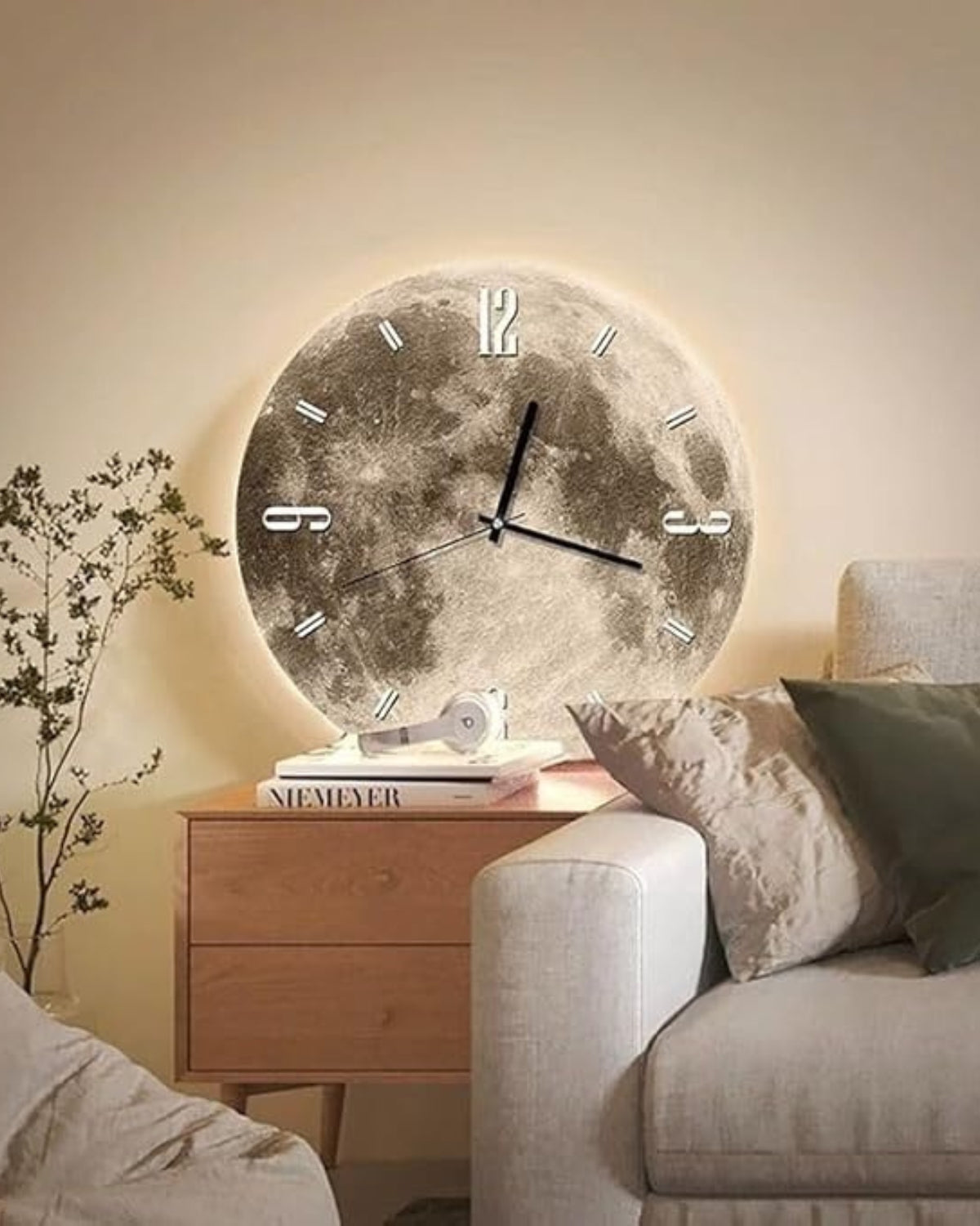 Lunaro | Modern Wall Clock – Celestial Moon Design 3