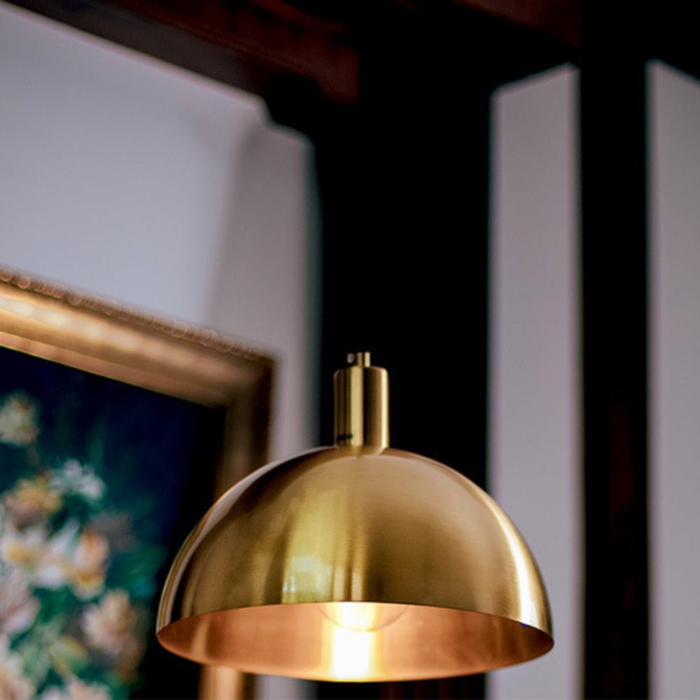 Mid Century Modern Pendant Light – Adjustable Brass Hanging Lamp for Kitchen Island 1