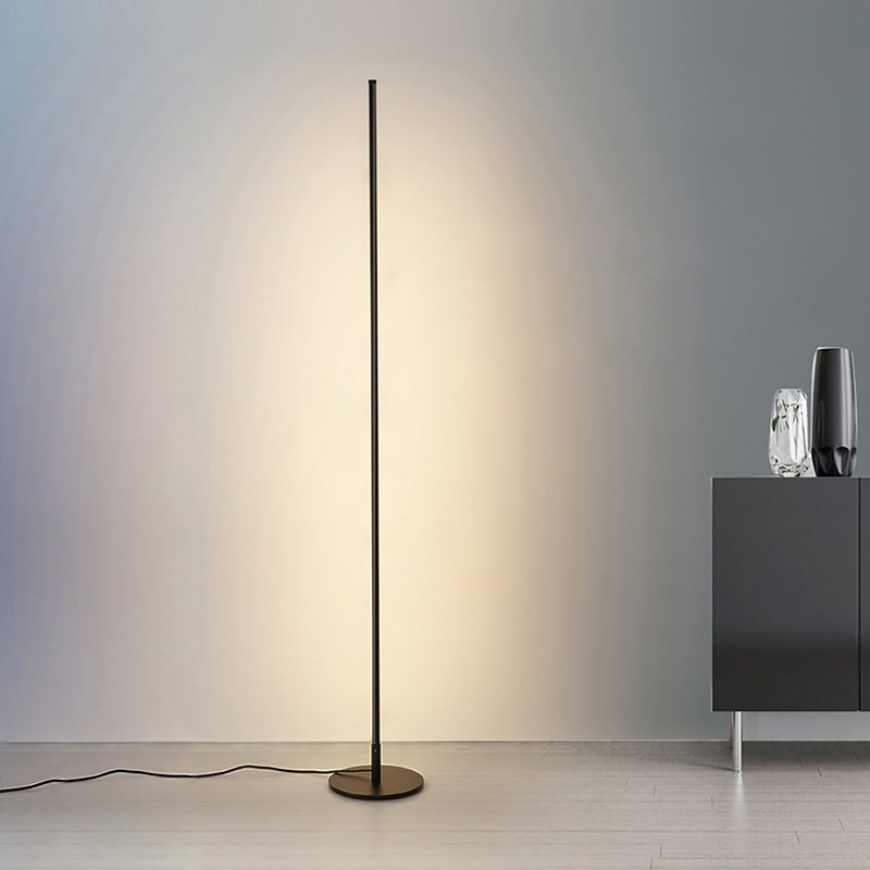 Modern Black Floor Lamp with Dimmable LED Light and Remote Control for Living Room 0
