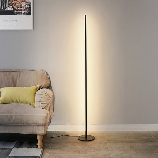 Modern Black Floor Lamp with Dimmable LED Light and Remote Control for Living Room 2