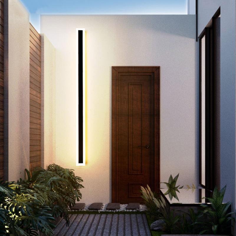 Modern Black Outdoor Wall Light – Waterproof LED Fixture for Garden and Balcony 5