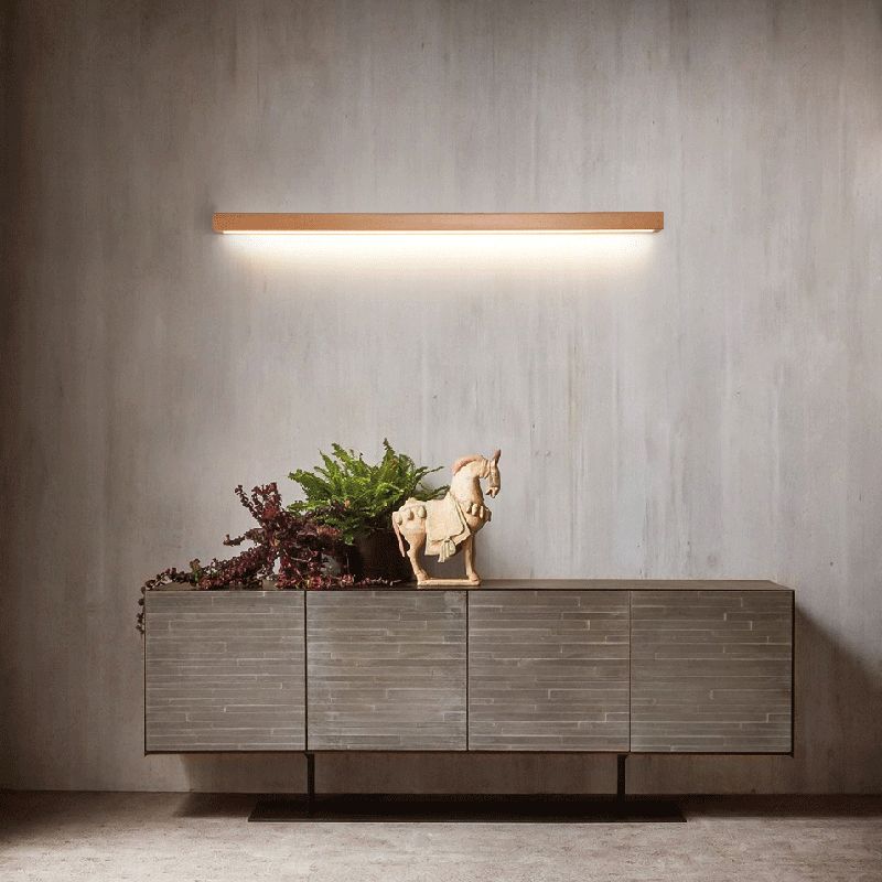 Modern Linear Wall Light with Wood and Acrylic – Versatile Bathroom Wall Sconce 2