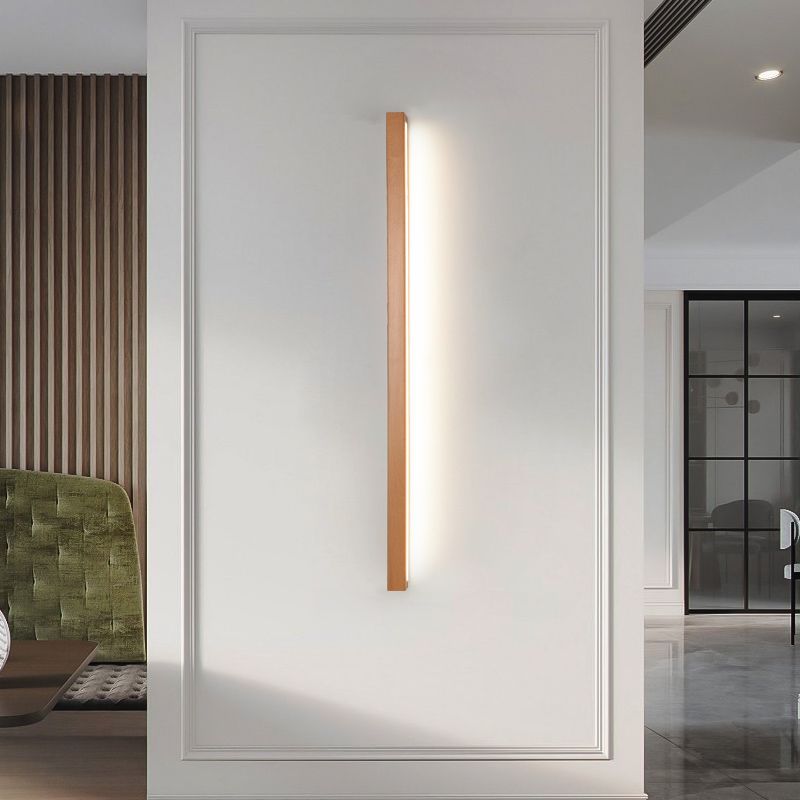 Modern Linear Wall Light with Wood and Acrylic – Versatile Bathroom Wall Sconce 6
