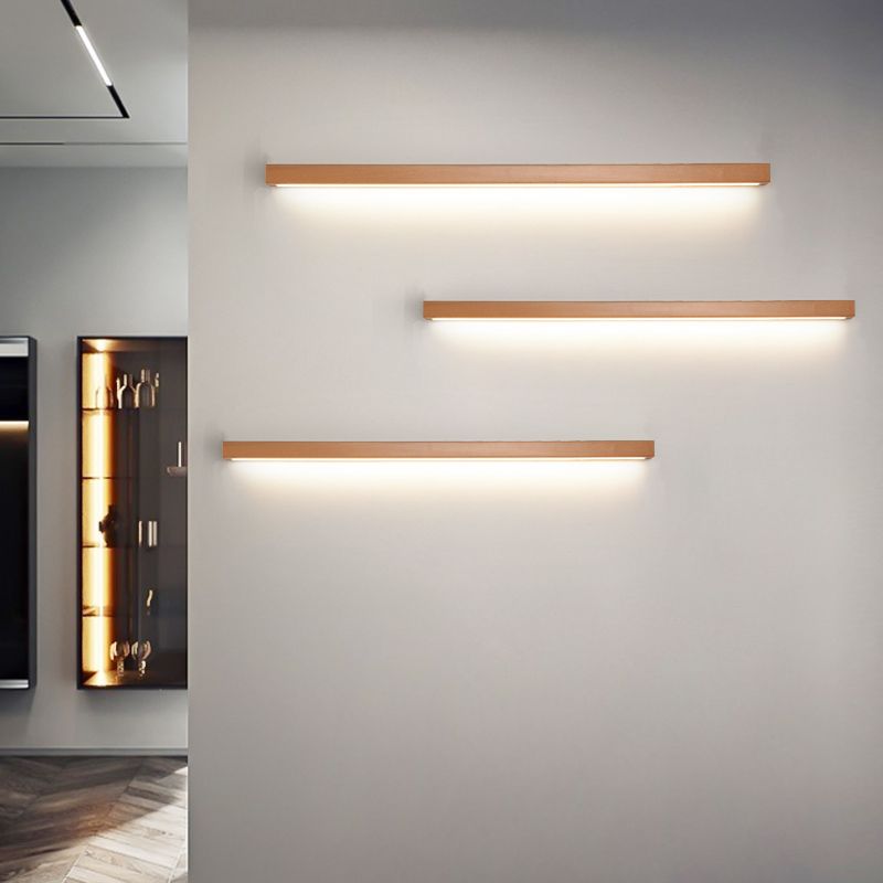 Modern Linear Wall Light with Wood and Acrylic – Versatile Bathroom Wall Sconce 8
