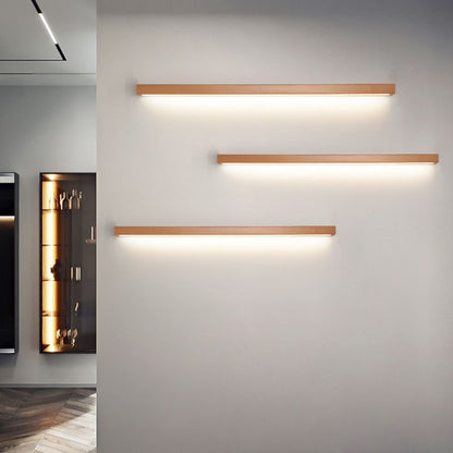 Modern Linear Wall Light with Wood and Acrylic – Versatile Bathroom Wall Sconce 8