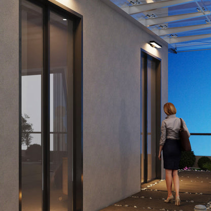 Modern Outdoor Wall Lamp with Motion Sensor - Weather-Resistant Black Exterior Sconce 2