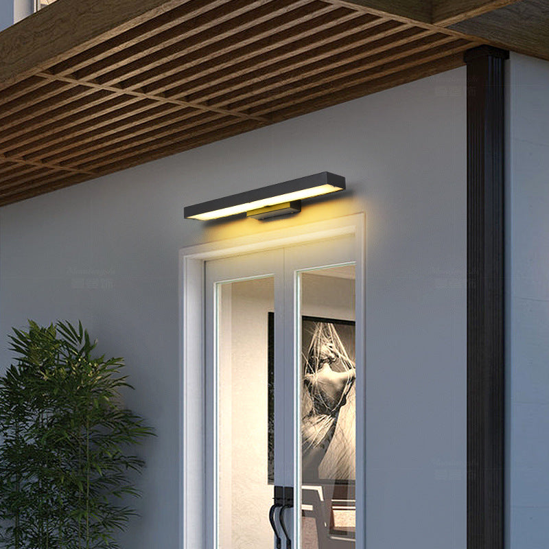 Modern Outdoor Wall Lamp with Motion Sensor - Weather-Resistant Black Exterior Sconce 5