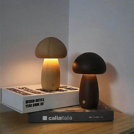 Mushlume | LED Night Light – Touch Control with Wooden Design for Cozy Ambiance 4
