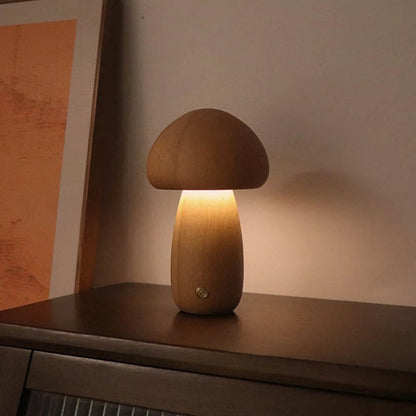 Mushlume | LED Night Light – Touch Control with Wooden Design for Cozy Ambiance 6
