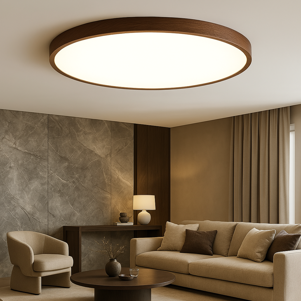 Natura | Flush Mount Ceiling Light – Soft LED Glow with Wood Grain Design 0