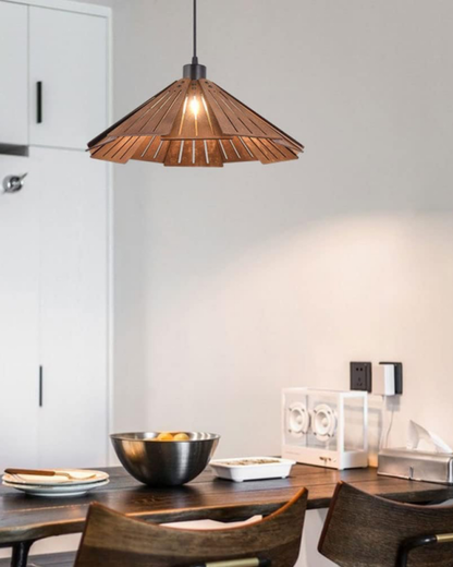 Japandi Inspired Wooden Pendant Lamp – Elegant Kitchen Pendant Lighting Fixture 4