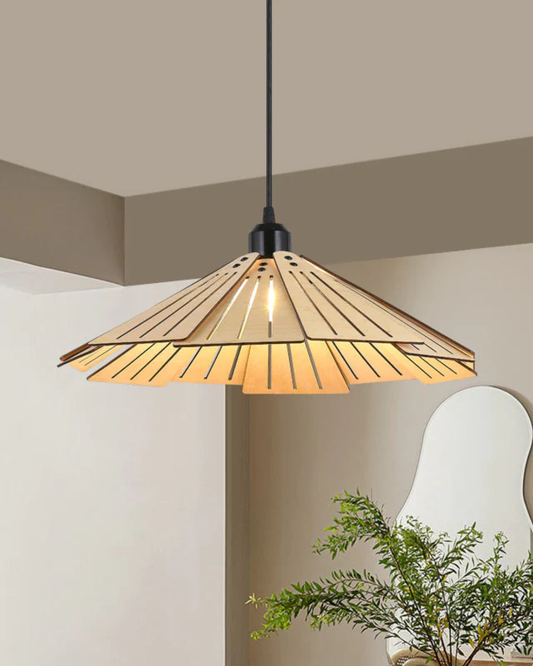 Japandi Inspired Wooden Pendant Lamp – Elegant Kitchen Pendant Lighting Fixture 3