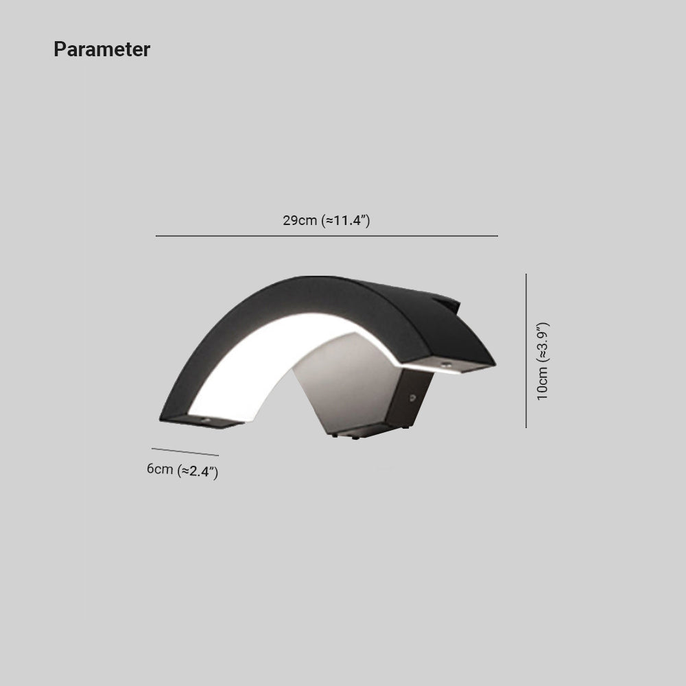 Nordic Arc Metal LED Outdoor Wall Light with Motion Sensor – Waterproof IP65 3