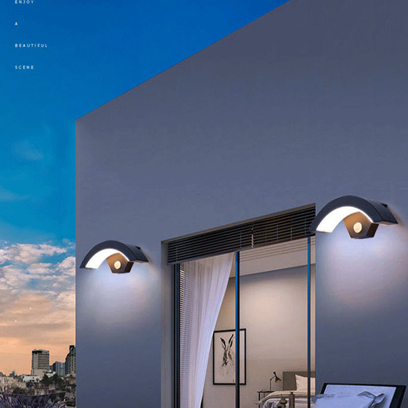Nordic Arc Metal LED Outdoor Wall Light with Motion Sensor – Waterproof IP65 4