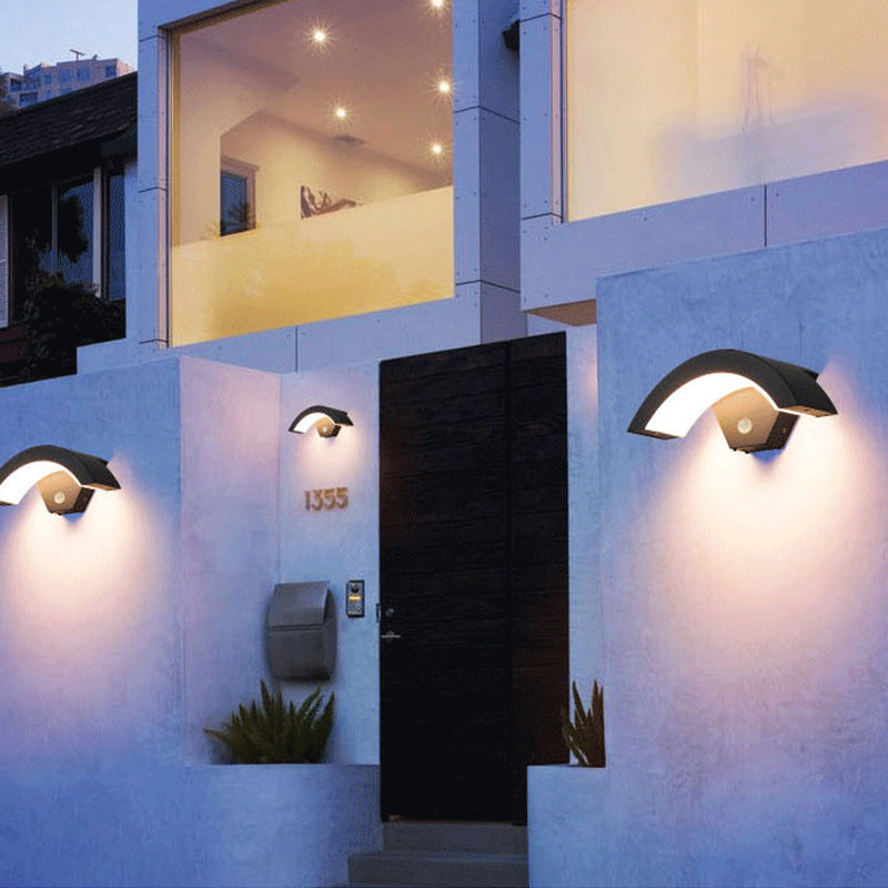 Nordic Arc Metal LED Outdoor Wall Light with Motion Sensor – Waterproof IP65 6