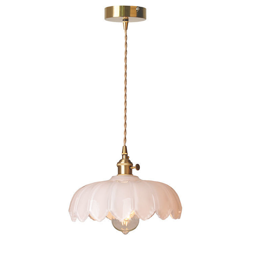 Variant image for Vintage Floral Glass Pendant Lamp – Adjustable Kitchen Pendant Lighting, 10 in-4
