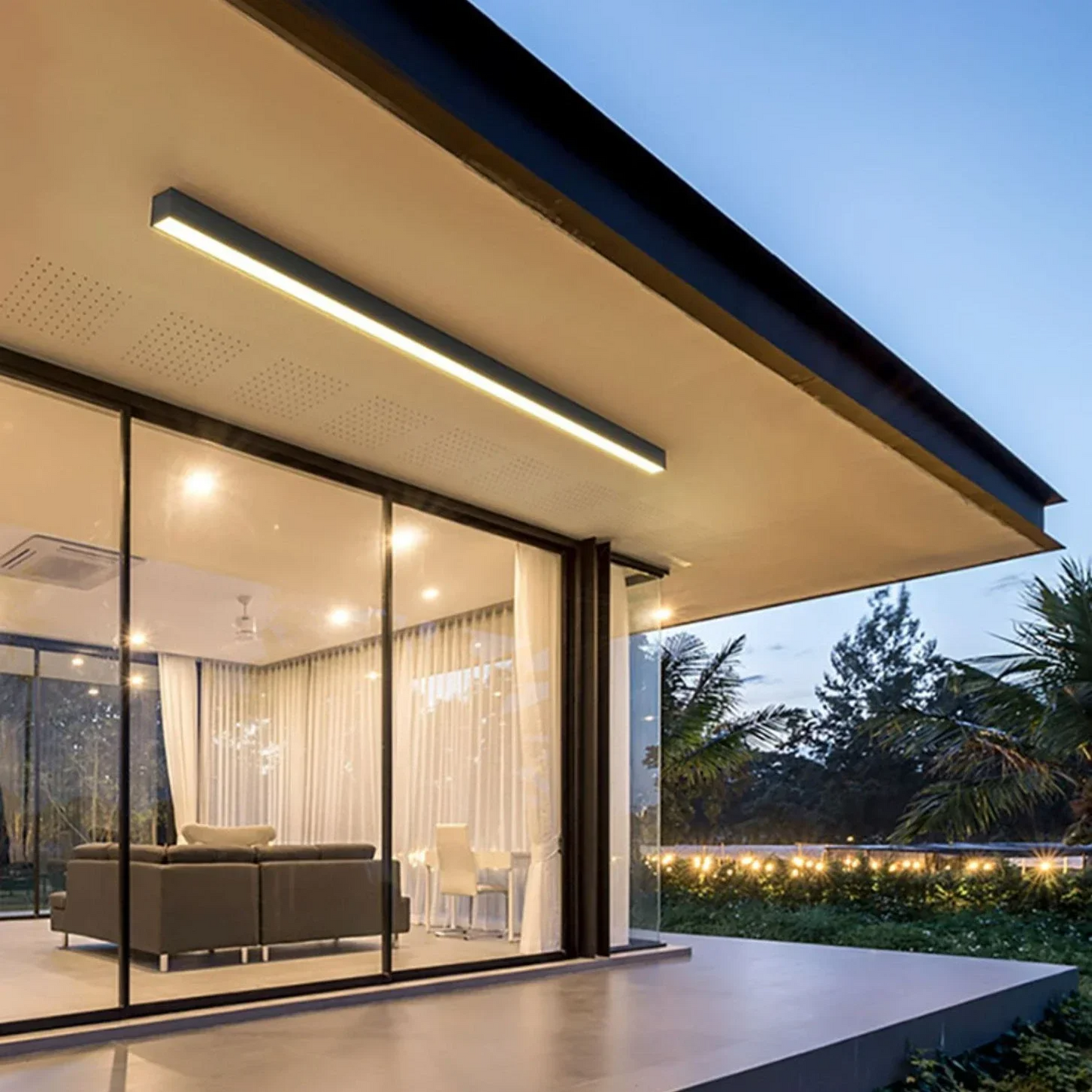 Outdoor Waterproof LED Ceiling Light Fixture – Modern Black or White Design 1