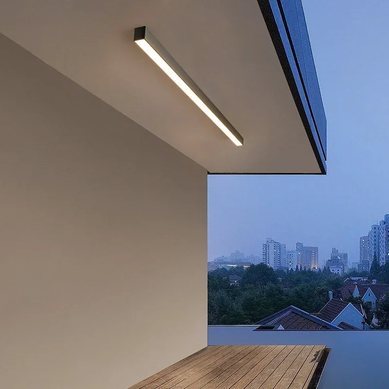 Outdoor Waterproof LED Ceiling Light Fixture – Modern Black or White Design 2