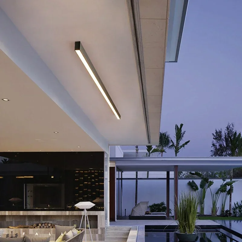 Outdoor Waterproof LED Ceiling Light Fixture – Modern Black or White Design 4