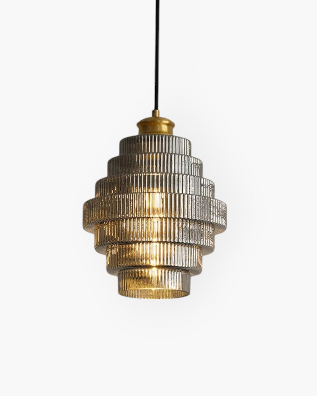 Variant image for Tiered Glass Pendant Light with Gold Accents – Modern Kitchen Pendant Lighting-3