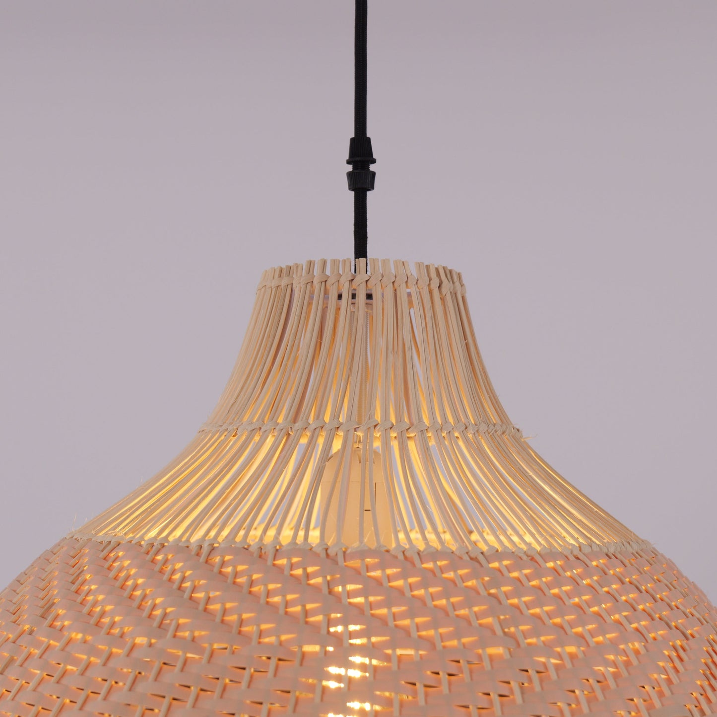 Rattan Pendant Light Black Natural Adjustable 50cm Hanging Light for Kitchen Decor 4