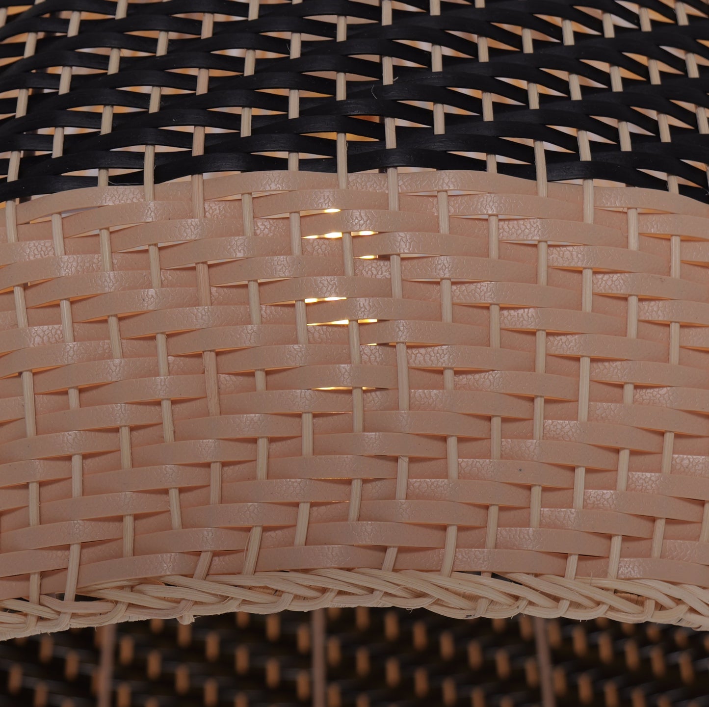 Rattan Pendant Light Black Natural Adjustable 50cm Hanging Light for Kitchen Decor 5