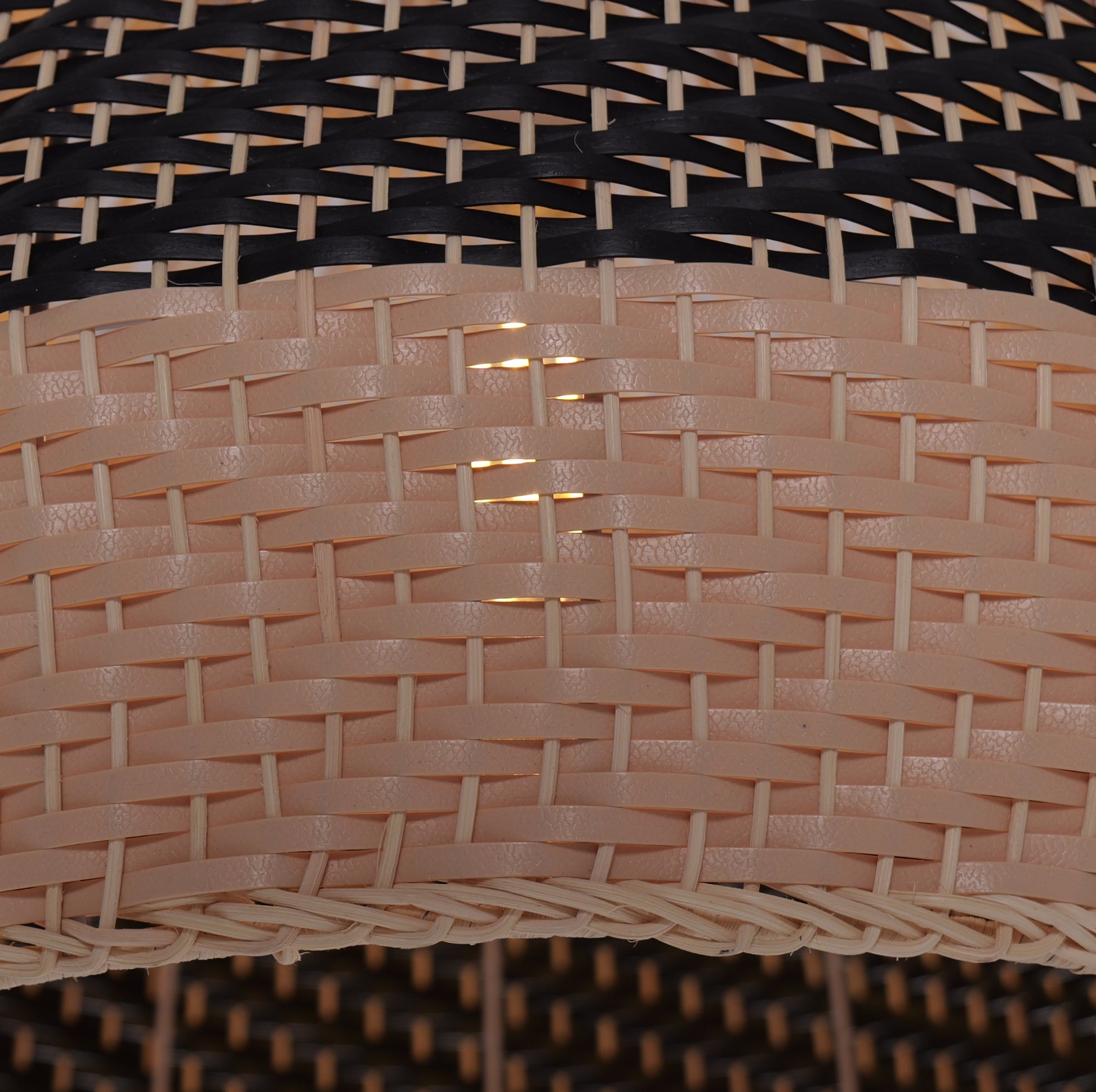 Rattan Pendant Light Black Natural Adjustable 50cm Hanging Light for Kitchen Decor 5