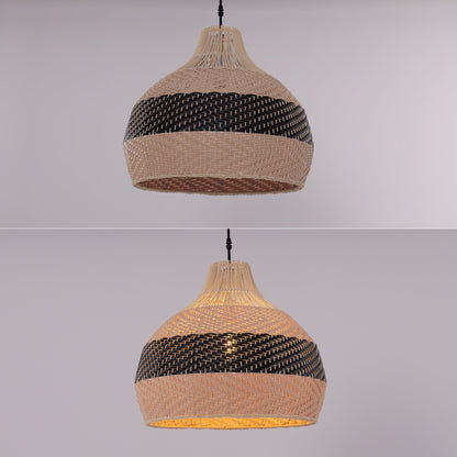 Rattan Pendant Light Black Natural Adjustable 50cm Hanging Light for Kitchen Decor 6