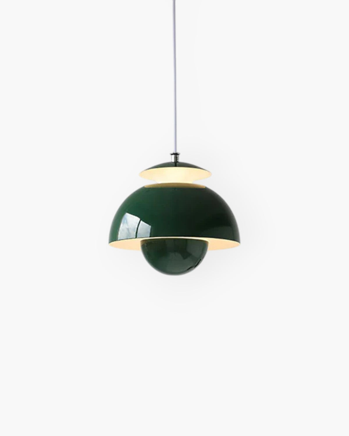 Variant image for Minimalist Pendant Light for Kitchen Island – 24cm White Steel & Aluminum-2