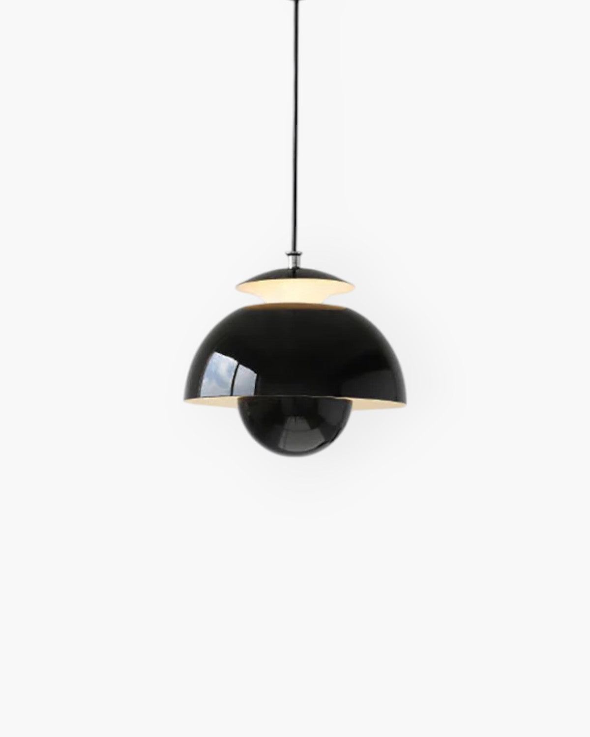 Variant image for Minimalist Pendant Light for Kitchen Island – 24cm White Steel & Aluminum-3