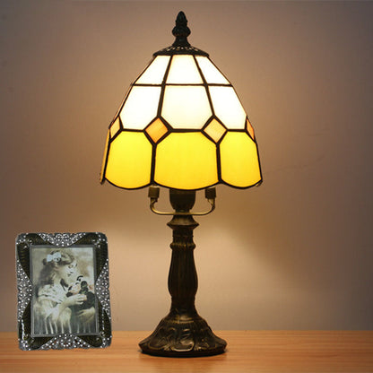 Variant image for Elegant Tiffany Stained Glass Table Lamp – Colorful Resin Nightstand Bedside Lamp-2