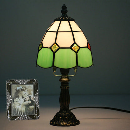 Variant image for Elegant Tiffany Stained Glass Table Lamp – Colorful Resin Nightstand Bedside Lamp-10