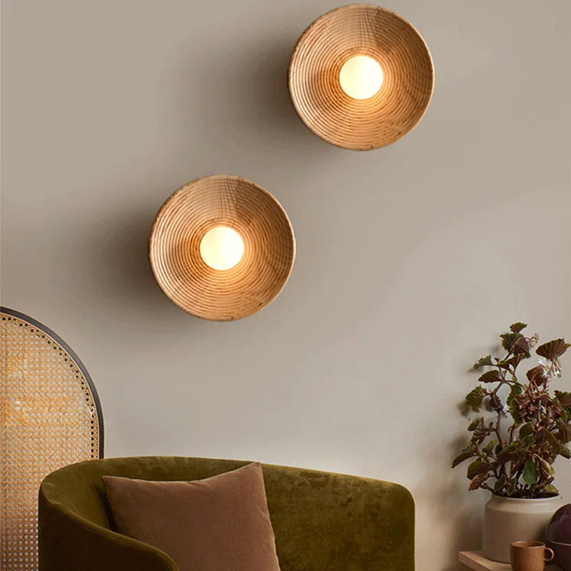 Sfarin | Wall Sconce Lighting – Handcrafted Natural Wood with Frosted Glass 3