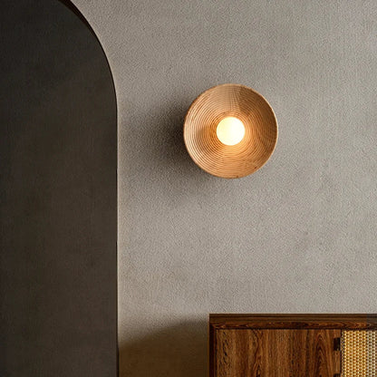 Sfarin | Wall Sconce Lighting – Handcrafted Natural Wood with Frosted Glass 4