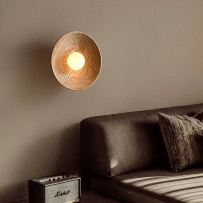 Sfarin | Wall Sconce Lighting – Handcrafted Natural Wood with Frosted Glass 5