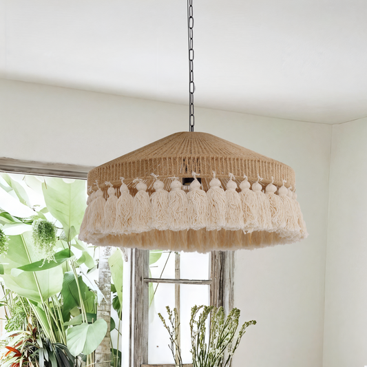 Tasselina | Pendant Light – Handcrafted Hemp Rope Design with Warm Illumination 0