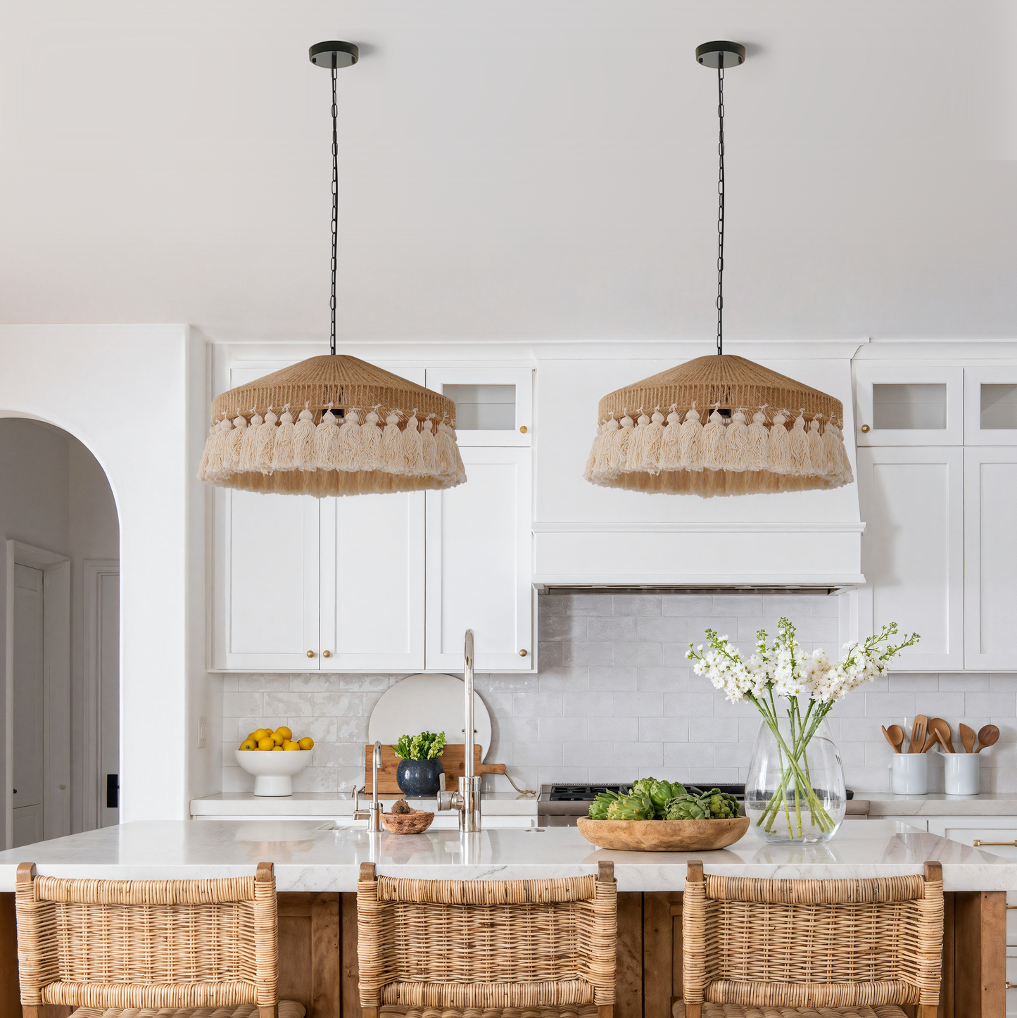 Tasselina | Pendant Light – Handcrafted Hemp Rope Design with Warm Illumination 3