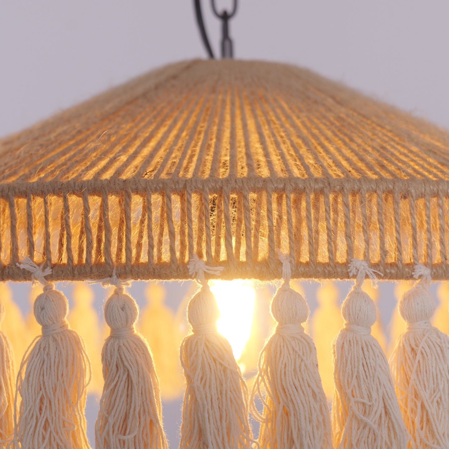 Tasselina | Pendant Light – Handcrafted Hemp Rope Design with Warm Illumination 7