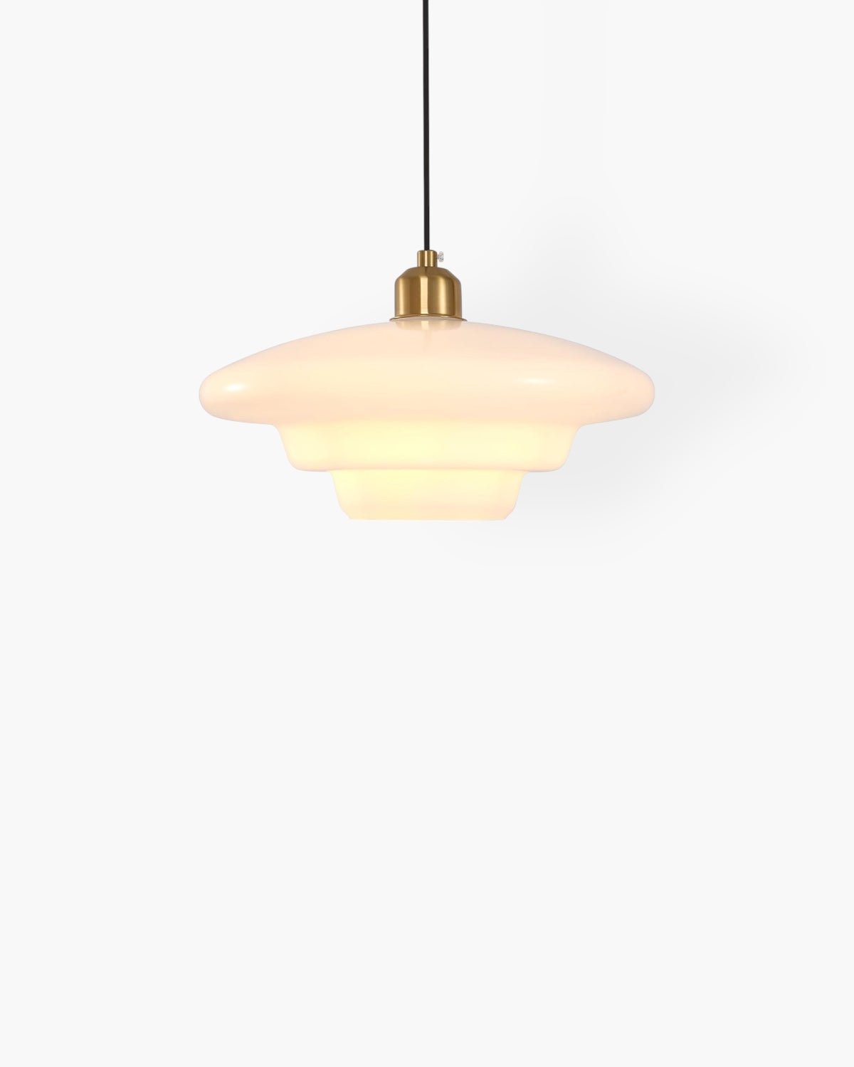 Timeless Glass Pendant Light with Brass Accent – Elegant Kitchen Hanging Light 0