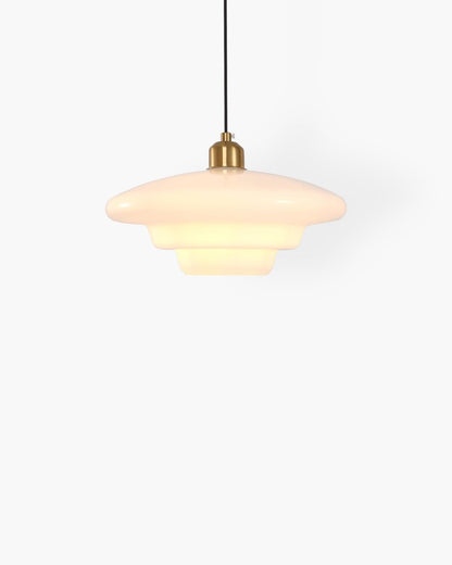 Timeless Glass Pendant Light with Brass Accent – Elegant Kitchen Hanging Light 0